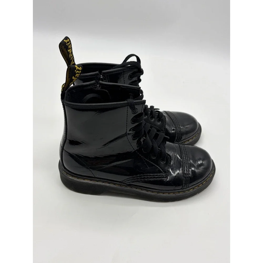 Dr. Martens Y Girls‎ Size 4 Black Patent Lamper Leather Zip Boots